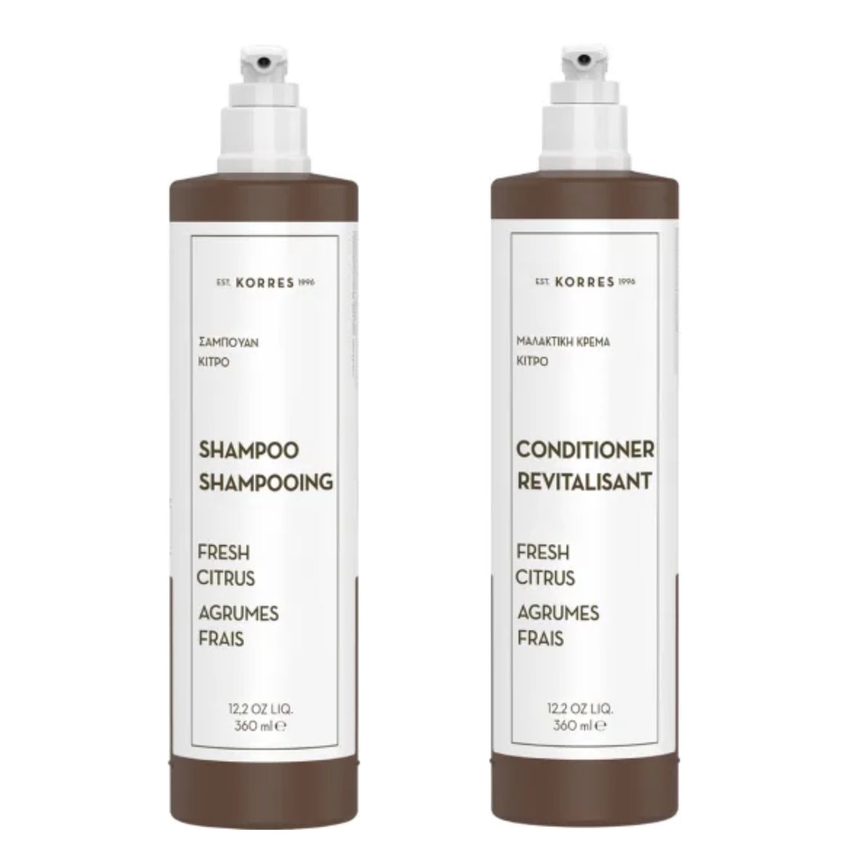 Korres Fresh Citrus Shampoo & Conditioner Bundle (360ml each)