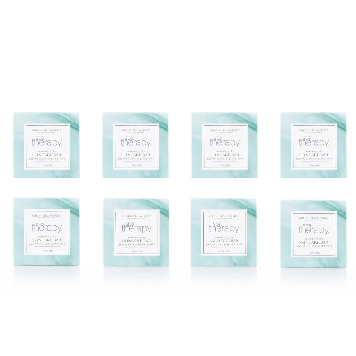 Gilchrist & Soames Spa Therapy Moisturizing Aloe Soap 1.5oz Bundle of 8 Bars