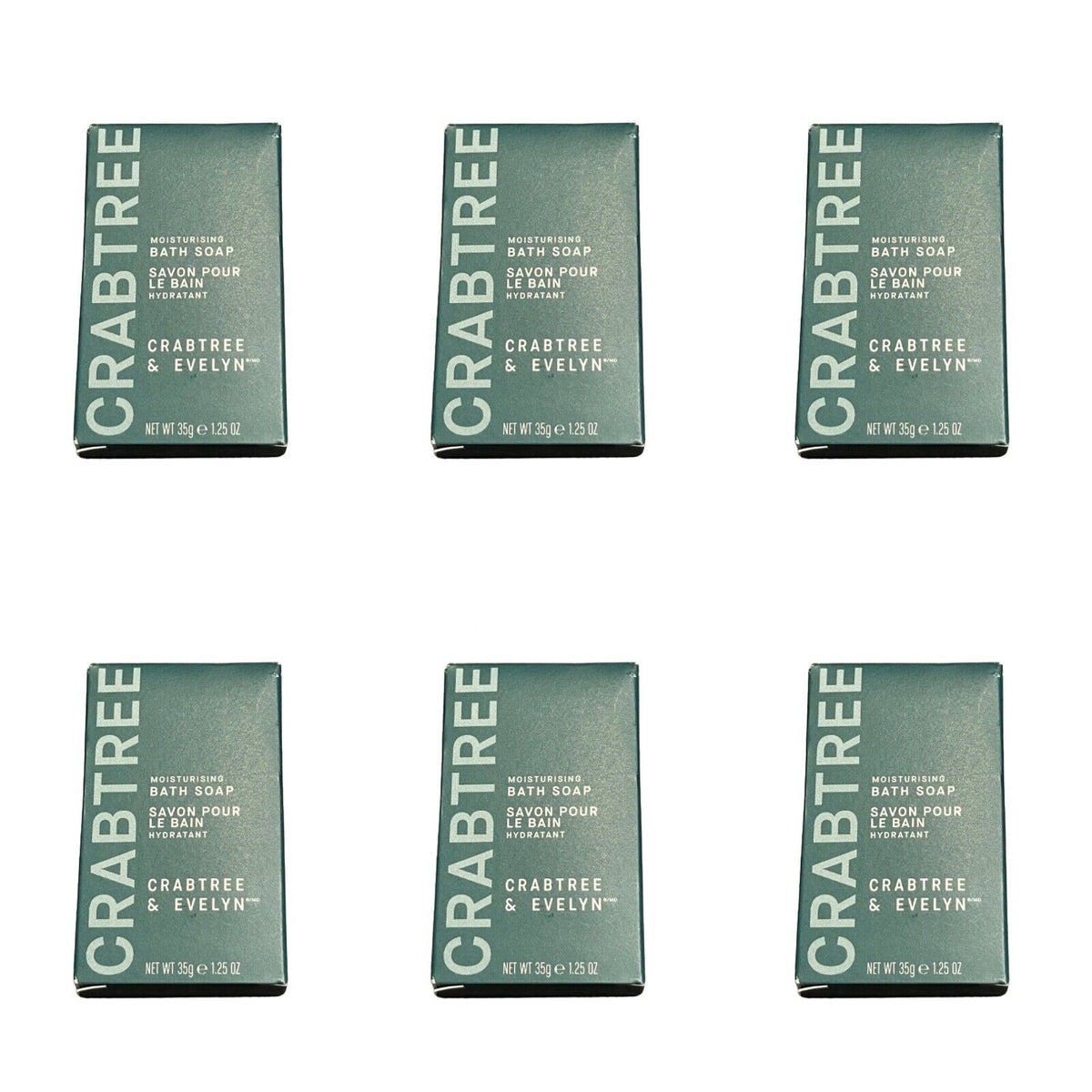 Crabtree & Evelyn Moisturizing Bath Soap 35g Set of 6 New